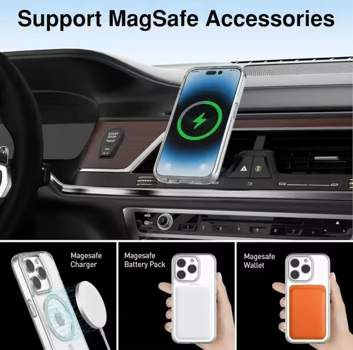 Clear Magnetic MagSafe Case for iPhone 12–17